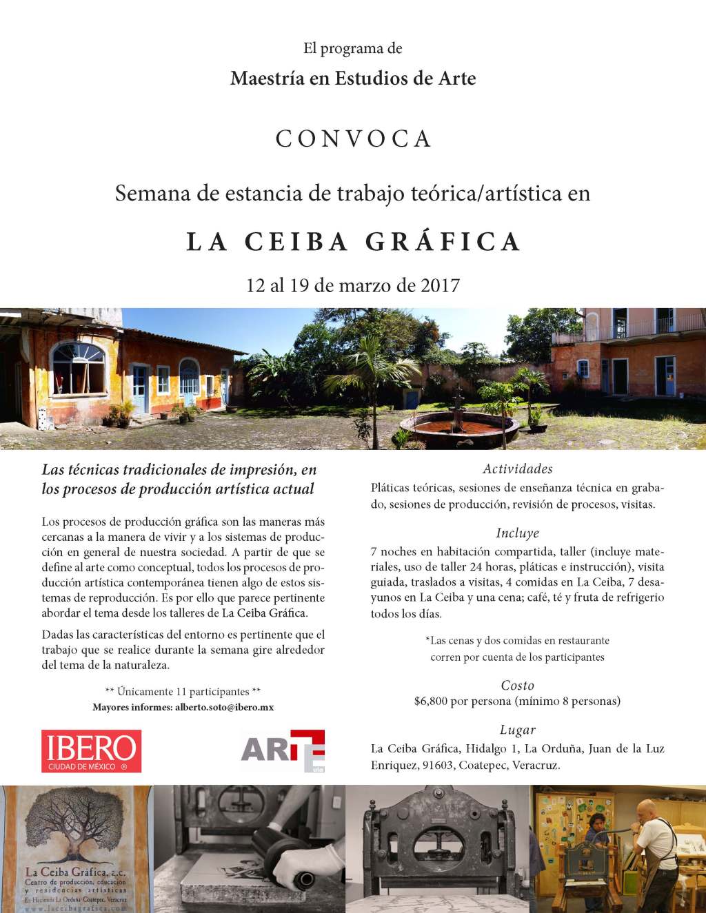 La Maestría en Estudios de Arte convoca: Semana de estancia teórica/artística en La Ceiba Gráfica,&nbsp;Veracruz