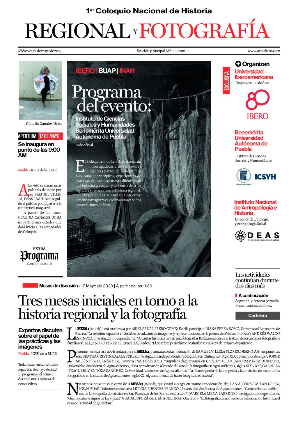 1er Coloquio Nacional de Historia Regional y&nbsp;Fotografía